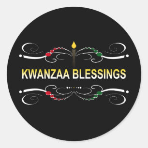 sophisticated kwanzaa blessings classic round sticker