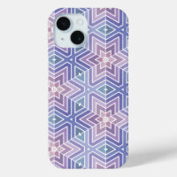 Sophisticated Lavender Geometric Star Maze Pattern