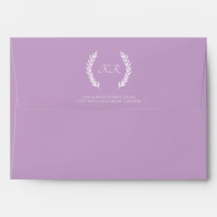 Sophisticated Lavender Monogram Elegant Wedding Envelope