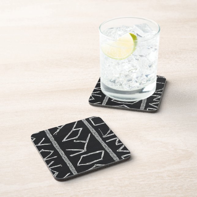 Sophisticated Luxury African Caribbean Mudcloth Coaster (Right Side)