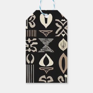 Sophisticated Luxury African Caribbean Mudcloth Gift Tags