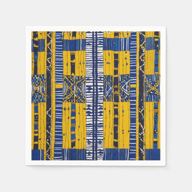 Sophisticated Luxury African Caribbean Mudcloth Napkin (Front)