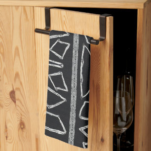 Sophisticated Luxury African Caribbean Mudcloth Tea Towel
