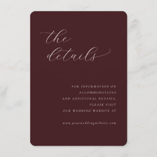 Sophisticated Maroon Calligraphy Enclosure Card