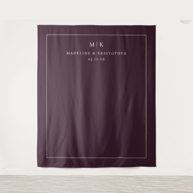 Sophisticated Maroon Minimalist Typographic Tapestry (Front)