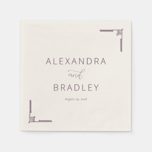 Sophisticated Mauve Geometric Accents Napkin