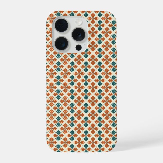 Sophisticated Mid-Century Modern Atomic Starburst iPhone Case (Back)
