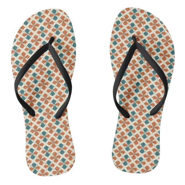 Sophisticated Mid-Century Modern Atomic Starburst Jandals (Footbed)