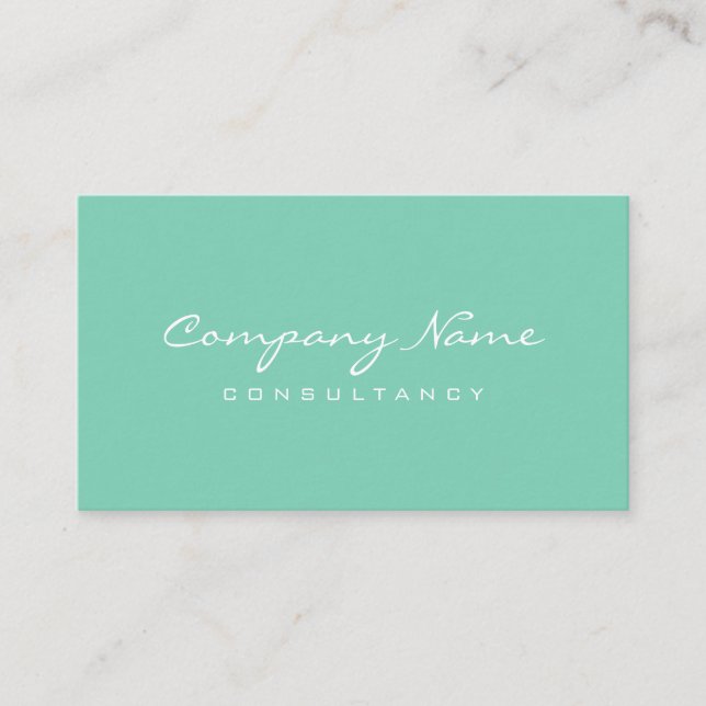 Sophisticated minimalist mint green business card (Front)