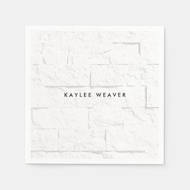 Sophisticated Minimalist Wall Bricks Professional Napkin (Front)