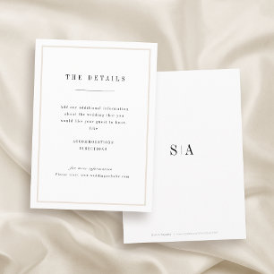 Sophisticated minimalist wedding details card