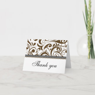 Sophisticated Mocha Swirls Thank You Card
