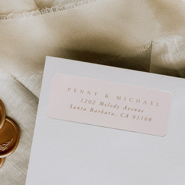 Sophisticated Modern Blush Pink Return Address (Blush pink contemporary return address label.)