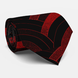 sophisticated modern curved  red/black chevron tie