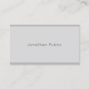 Sophisticated Modern Elegant Simple Grey Plain Top Business Card
