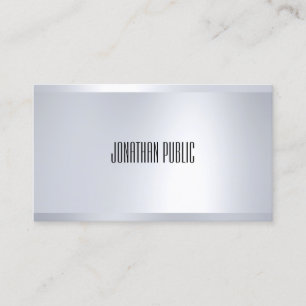 Sophisticated Modern Glamour Silver Elegant Plain Business Card