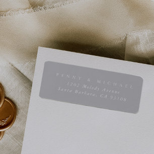 Sophisticated Modern Gray Return Address Label