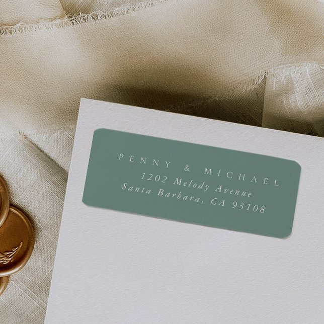 Sophisticated Modern Green Return Address Label (Green contemporary return address label.)