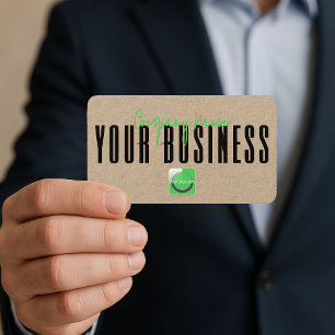 Sophisticated Modern Kraft Green Logo Generic Business Card