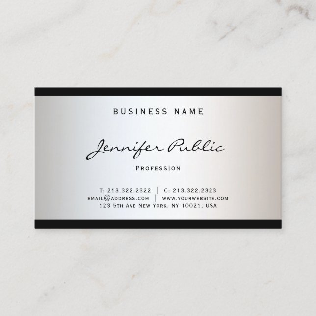 Sophisticated Modern Minimalist Design Sleek Plain Business Card (Front)