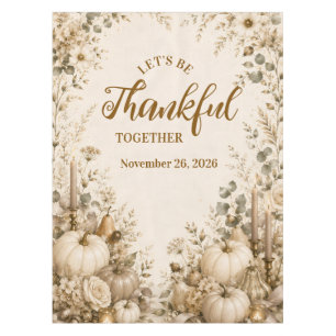 Sophisticated Modern Neutral Thanksgiving Tablecloth