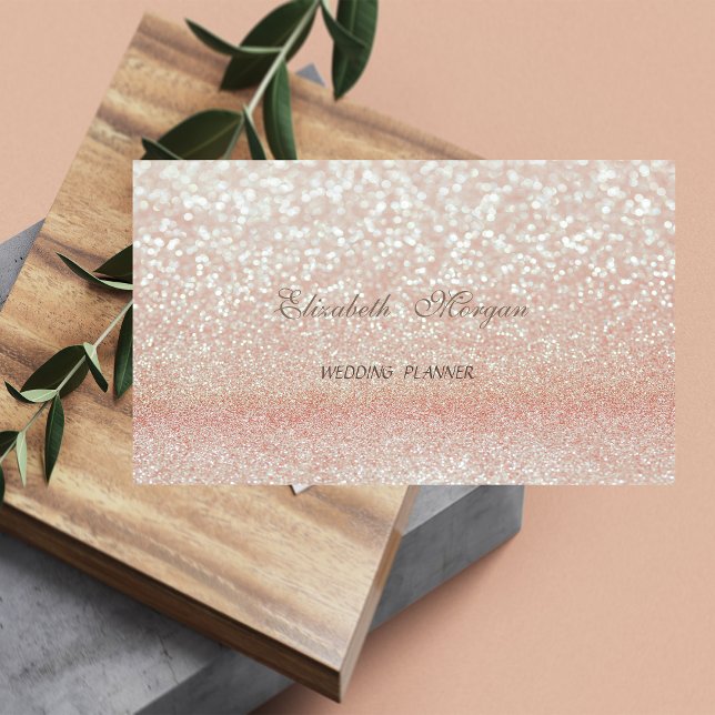 Sophisticated Modern Plain Glittery Bokeh Business Card (Creator Uploaded)