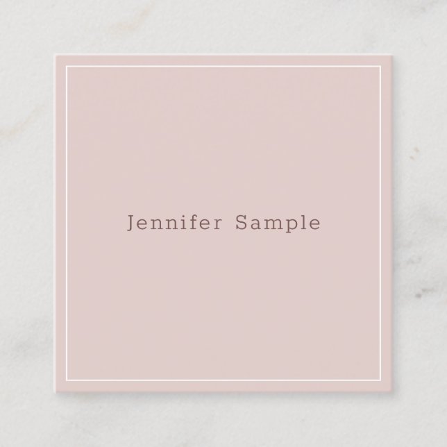 Sophisticated Modern Simple Elegant Design Plain Square Business Card (Front)