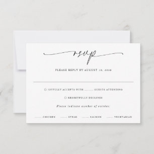 Sophisticated Modern Song Choice Wedding RSVP Card