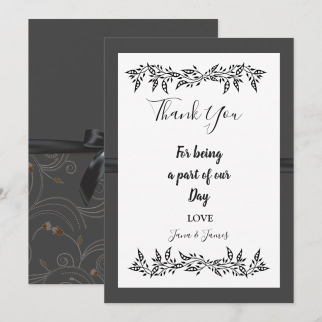 SOPHISTICATED MODERN thank you Invitation (Front/Back)
