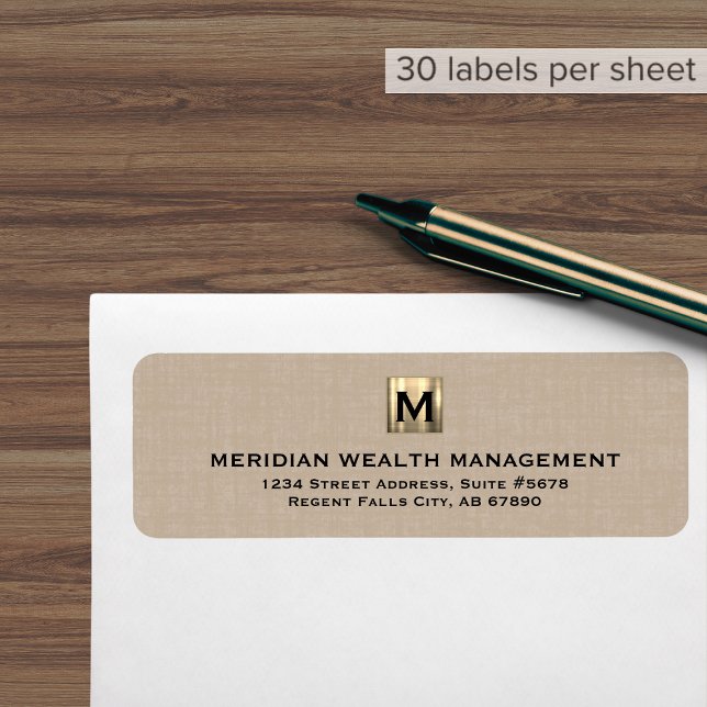 Sophisticated Monogram Financial Return Label (Creator Uploaded)