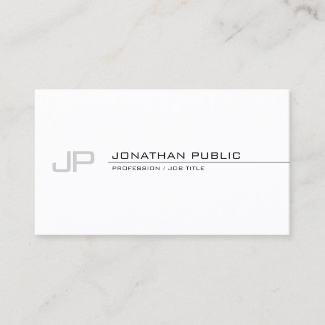 Sophisticated Monogram Modern Professional Simple Business Card (Front)