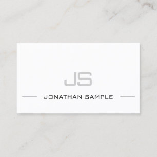 Sophisticated Monogrammed Modern Sleek Chic Plain Business Card