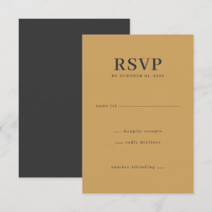 Sophisticated Mustard Minimalist RSVP Card