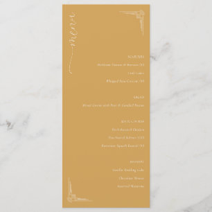 Sophisticated Mustard Yellow Minimalist Wedding Me Menu