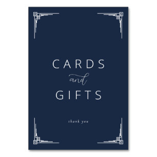 Sophisticated Navy Blue Gratitude Sign Table Number