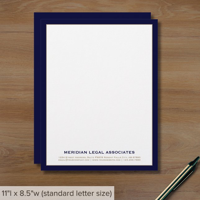 Sophisticated Navy Gold Law Firm Letterhead (Creator Uploaded)