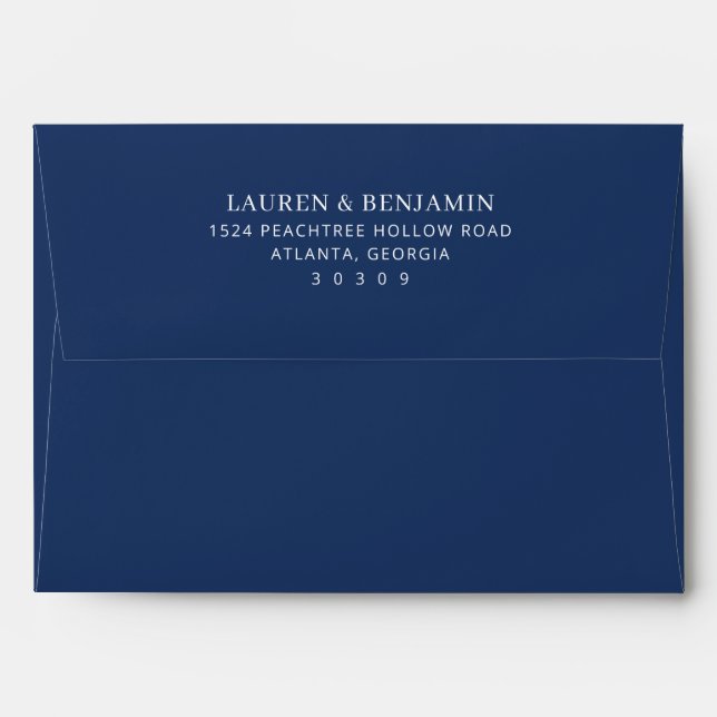 Sophisticated Navy Minimalist Typographic Envelope (Back (Top Flap))