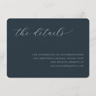 Sophisticated Navy Typographic Enclosure Card