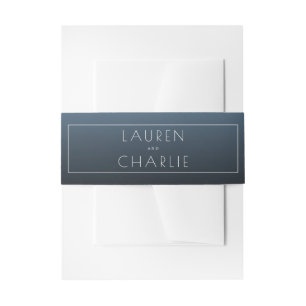 Sophisticated Navy Typographic Invitation Belly Band