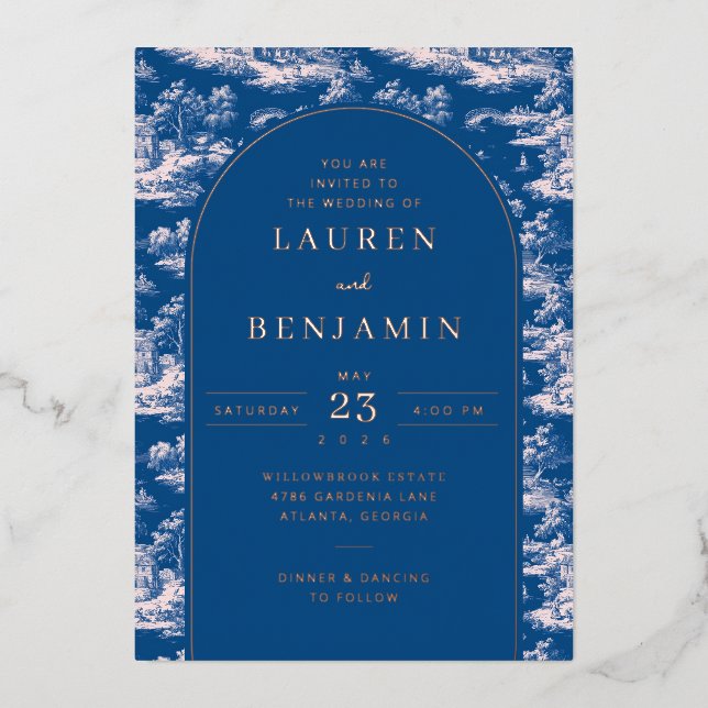 Sophisticated Navy Vintage Landscape (Front)