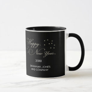 Sophisticated New Year's Eve, Black and Tan Mug