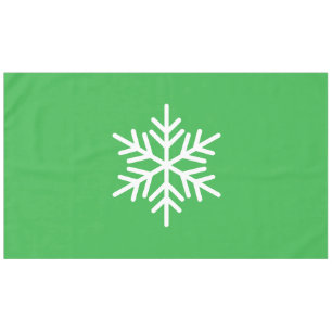 Sophisticated Nordic Snowflake On Bright Green Tablecloth