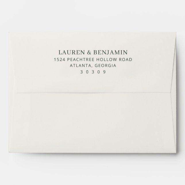 Sophisticated Off-White Minimalist Envelope (Back (Top Flap))