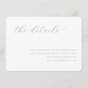 Sophisticated Off-White Minimalist Wedding Details Enclosure Card