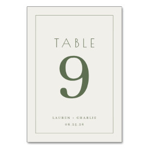 Sophisticated Olive Number Card