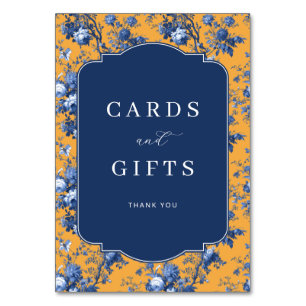 Sophisticated Orange Floral Watercolor Table Number