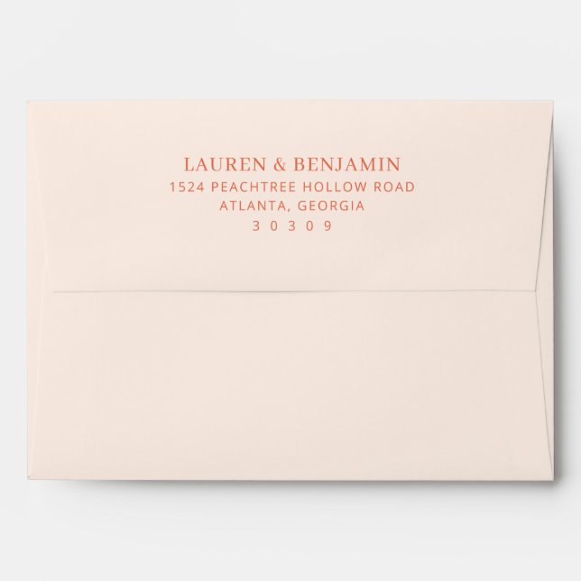 Sophisticated Orange Minimalist Envelope (Back (Top Flap))
