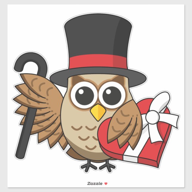 Sophisticated Owl with Heart Chocolate Box (Sheet)