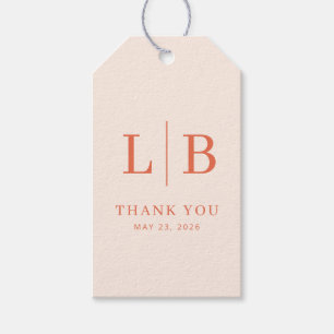 Sophisticated Peach Minimalist Thank You Gift Tags
