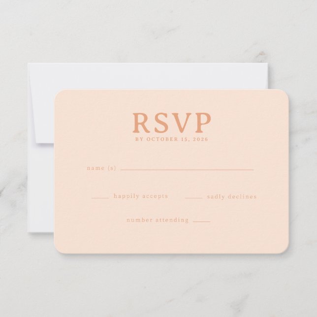 Sophisticated Peach RSVP Card (Front)